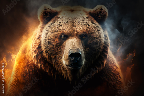 Kodiak bear wallpaper. Generative AI. photo