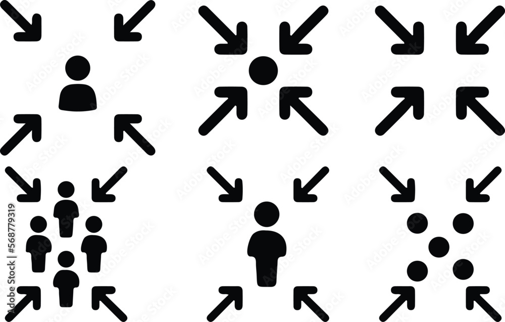 Gathering Point icon signs for people to meet in a safe place during emergency. Vector illustration signage.