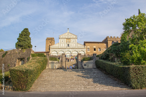 Fototapeta Naklejka Na Ścianę i Meble -  Beautiful view of the Church of San Miniato al Monte in Florence, Italy
