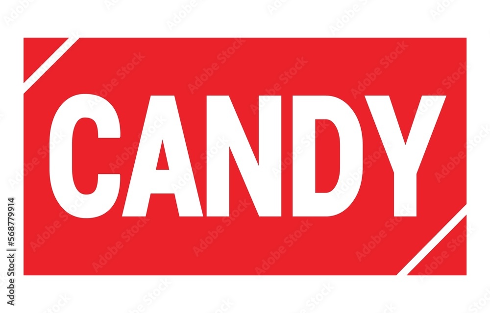 CANDY text written on red stamp sign. CANDY text written on red stamp sign.