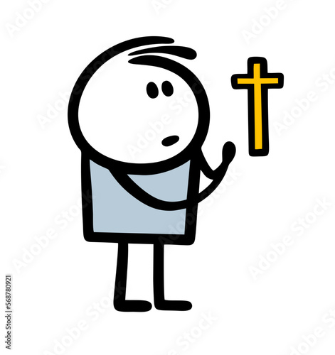 A young parishioner prays in the Church of Jesus Christ