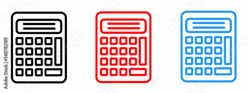 Colorful calculator icon template. Stock vector illustration