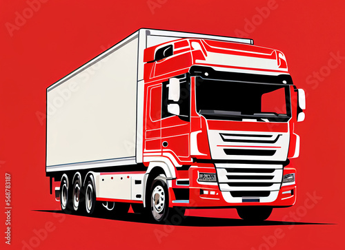A truck lorry silhouette logo concept vector style made with generative AI