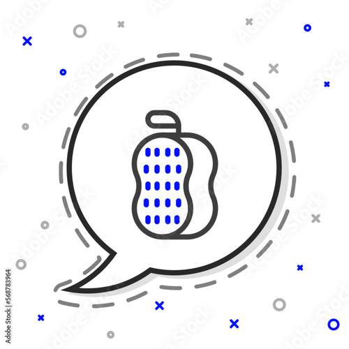 Line Washcloth icon isolated on white background. Bath house sauna washcloth sign. Item for pleasure and relaxing. Colorful outline concept. Vector