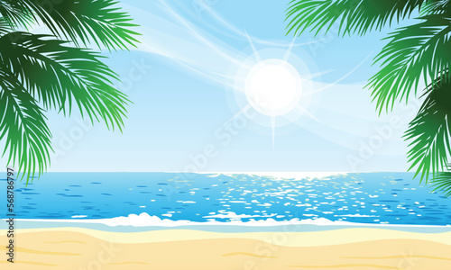 beautiful warm tropical sunny beach scene