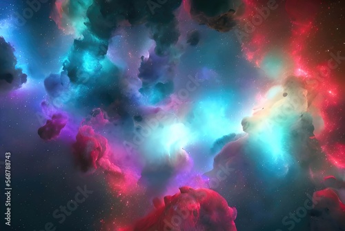 Paint Explosion Closeup A Vibrant Background with Coloured Particles.