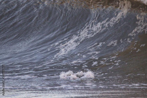 Surfing giant winter waves in Santa Barbara California