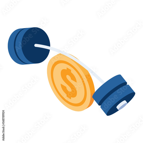 Isometric Dollar Coin lifting barbell