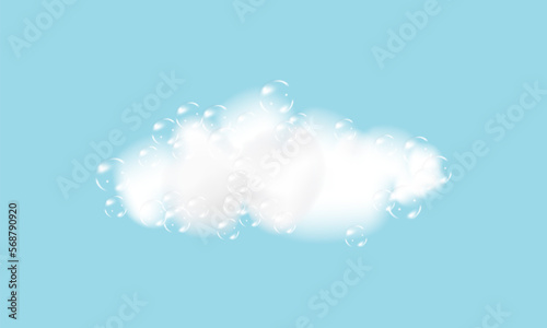 Shampoo bubbles texture.Bath foam background. Sparkling shampoo and bath lather vector illustration.