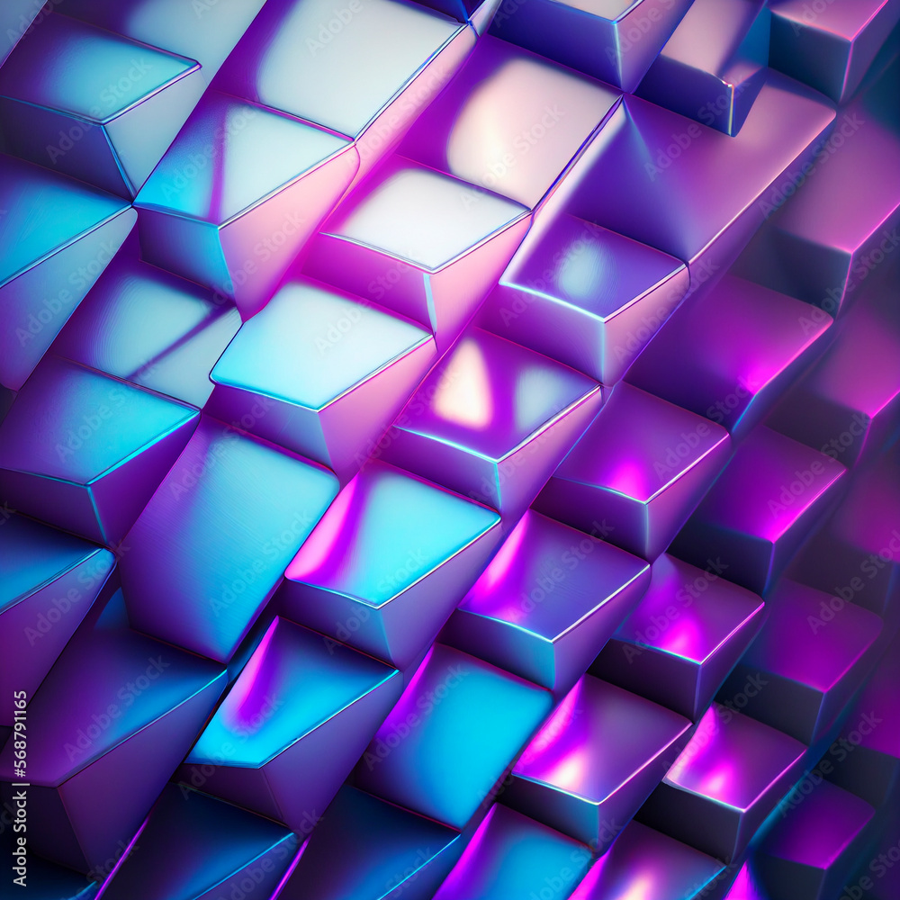 holographic pink and blue cubes, ai generation holographic pink and blue cubes, ai generation