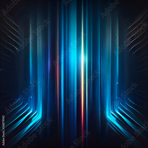 Futuristic neon light techno sci-fi background, ai generation © Itana