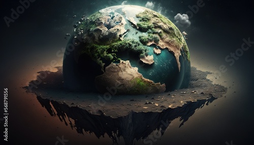 Planet Earth day illustration with copy space generative ai © Roman