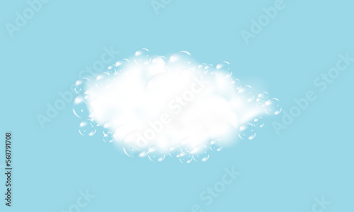 Shampoo bubbles texture.Bath foam background. Sparkling shampoo and bath lather vector illustration.