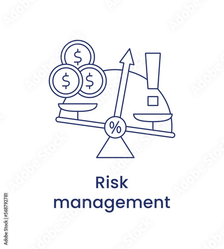 Risk management icon, ESG Governance concept. Vector illustration isolated on a white background.
