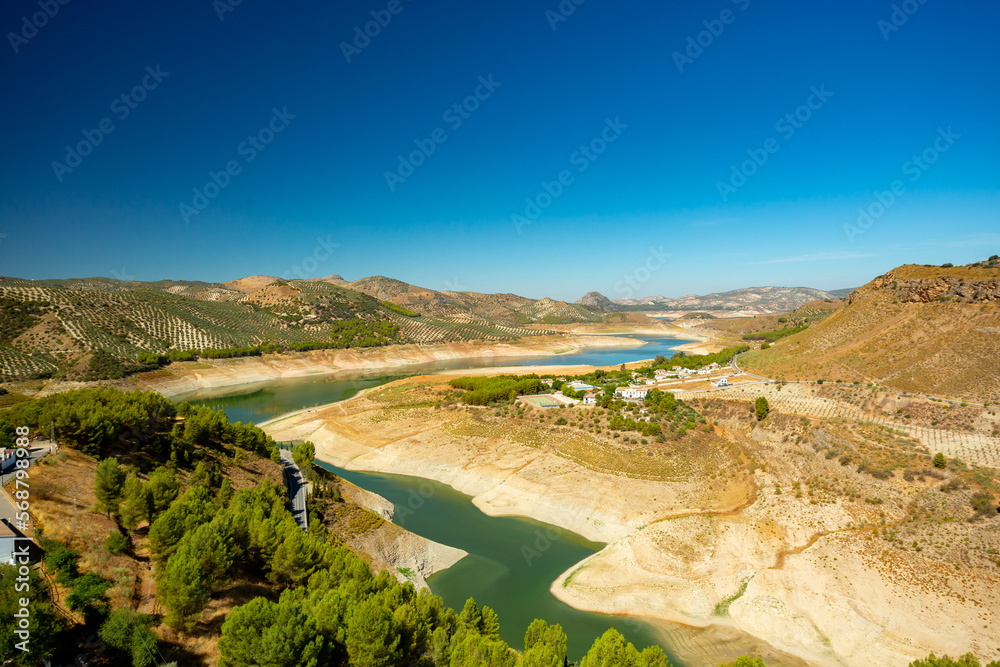 Iznajar lake, Spain. Drought year