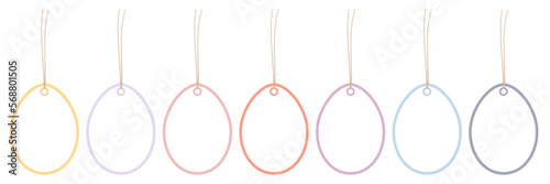 7 Hangtags Ostereier Rahmen Bunt