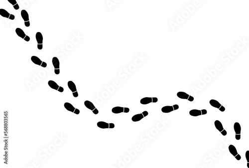 Footsteps, shoeprint icon. Human footpath walking route, trail. Vector illustration.