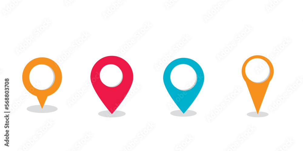 location point simple shapes icon vector set. vector eps 10