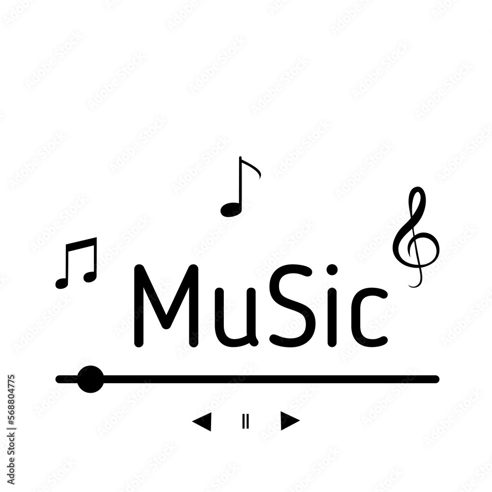 music iocn and illustration of notes music iocn and illustration of notes