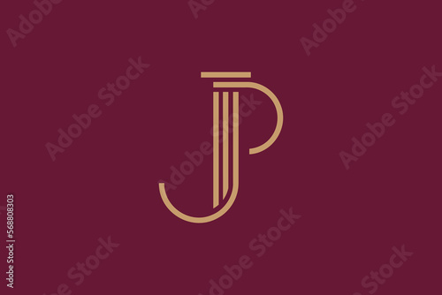JP letter typography modern luxury real state logo design, JP logo design