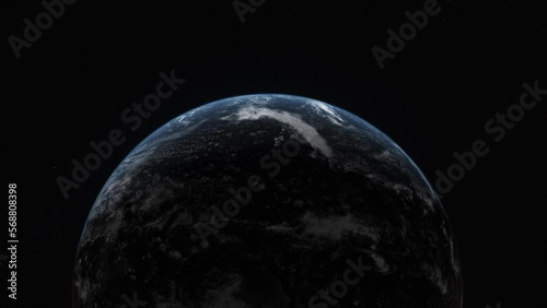 Concept 16-U1 View of the realistic planet earth oceans from space.