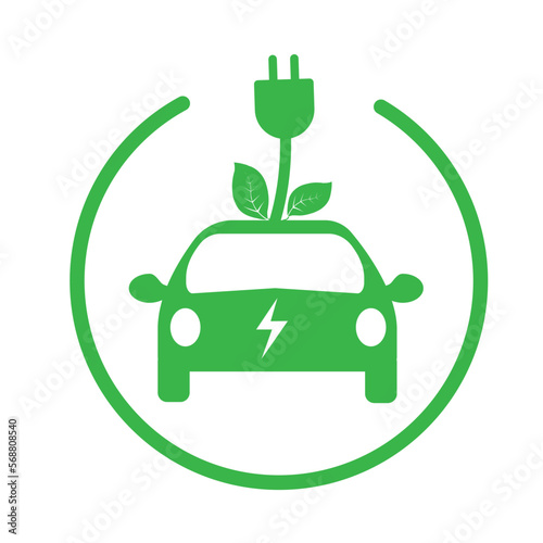electric charging station sign electric car refueling icon symbol green hybrid car charging point Stock Illustration