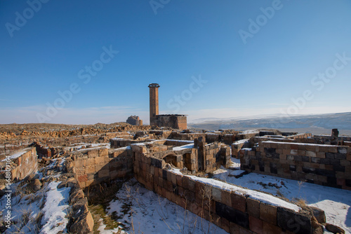 Ani Ruins, Ani is a ruined and uninhabited medieval Armenian city-site situated in the Turkish province of Kars photo