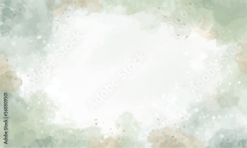 Abstract green pastel watercolor background stock illustration