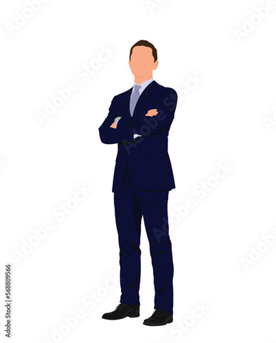 Standing Man In Suit, Businessman In Suit And Tie Illustration