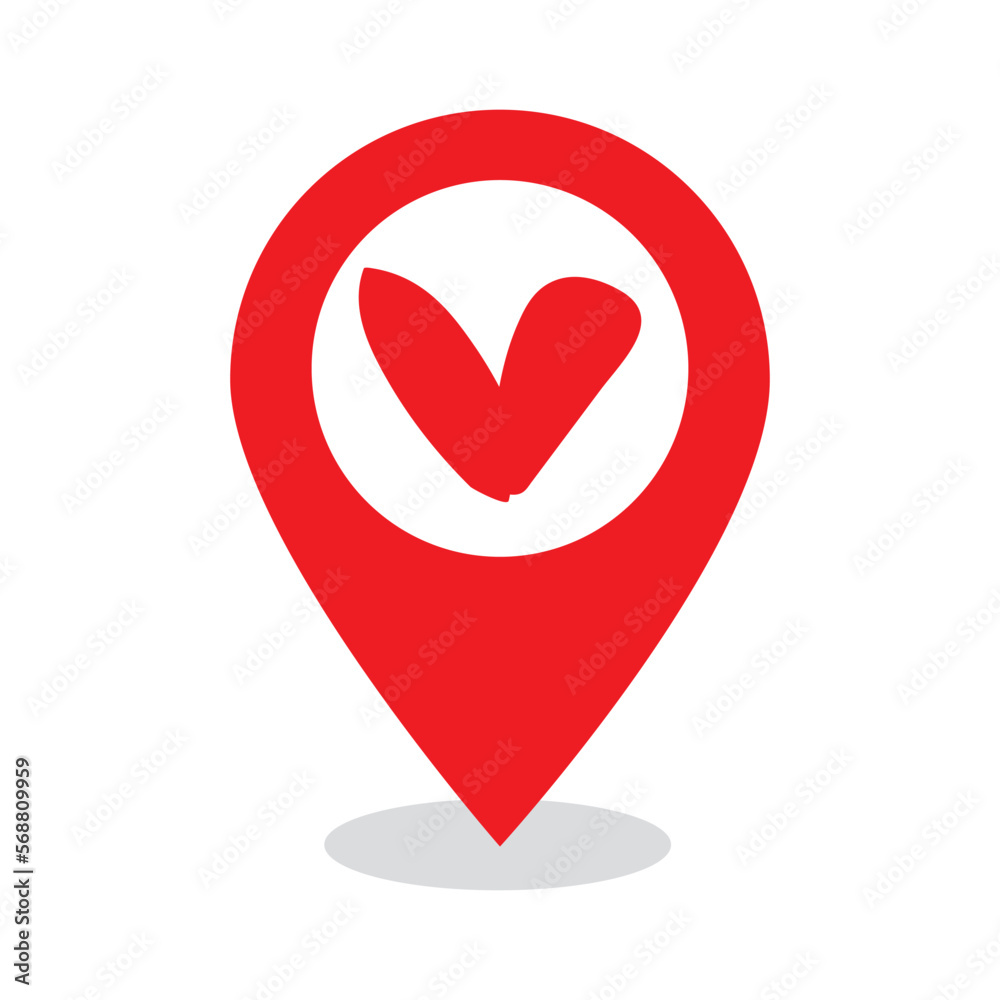 Fototapeta premium location point simple shapes vector icon.