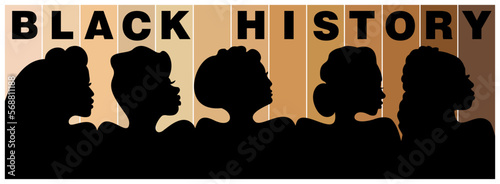 An abstract vector illustration of Black History Month focussing on the month of February 2023
