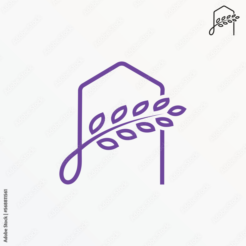 A Letter Logo Resembles Home and Flower Object (Editable)