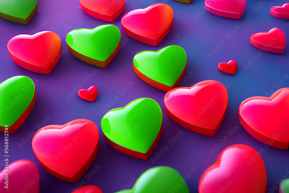 Romantic Love Hearts Valentine's Day, generative ai