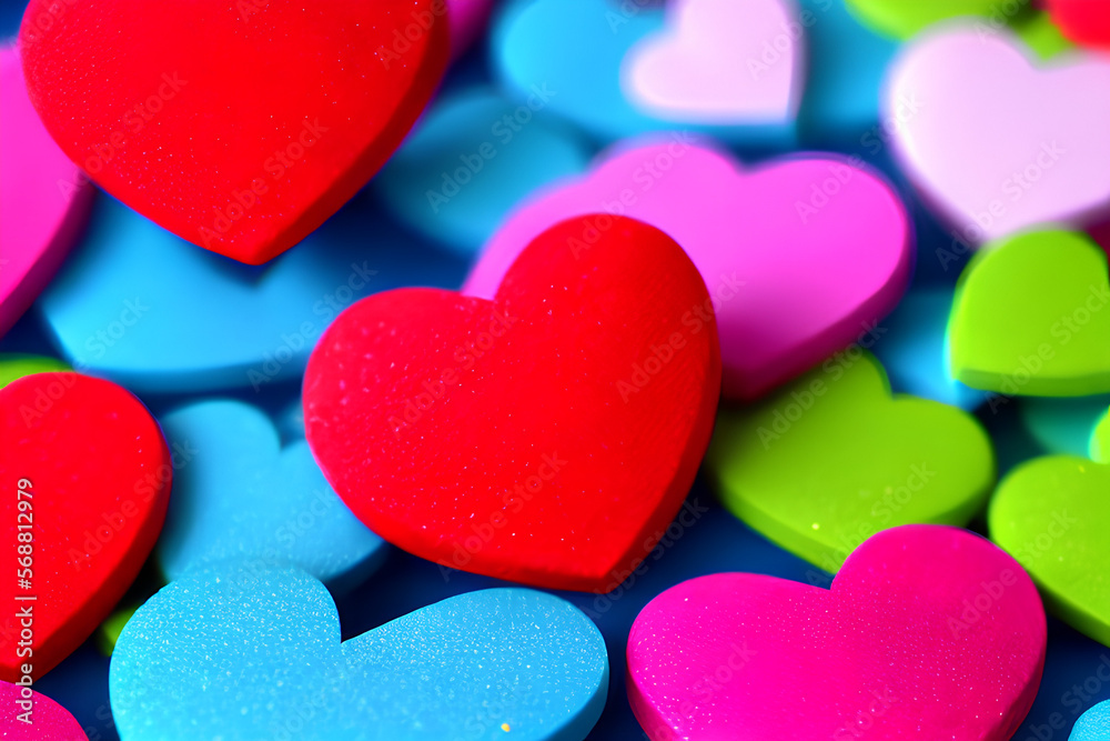 Romantic Love Hearts Valentine's Day, generative ai