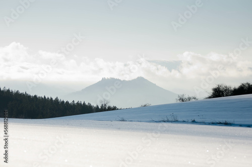 Snow in the mountains, Mountains in Poland, Mountain in the clouds, Polish landscape