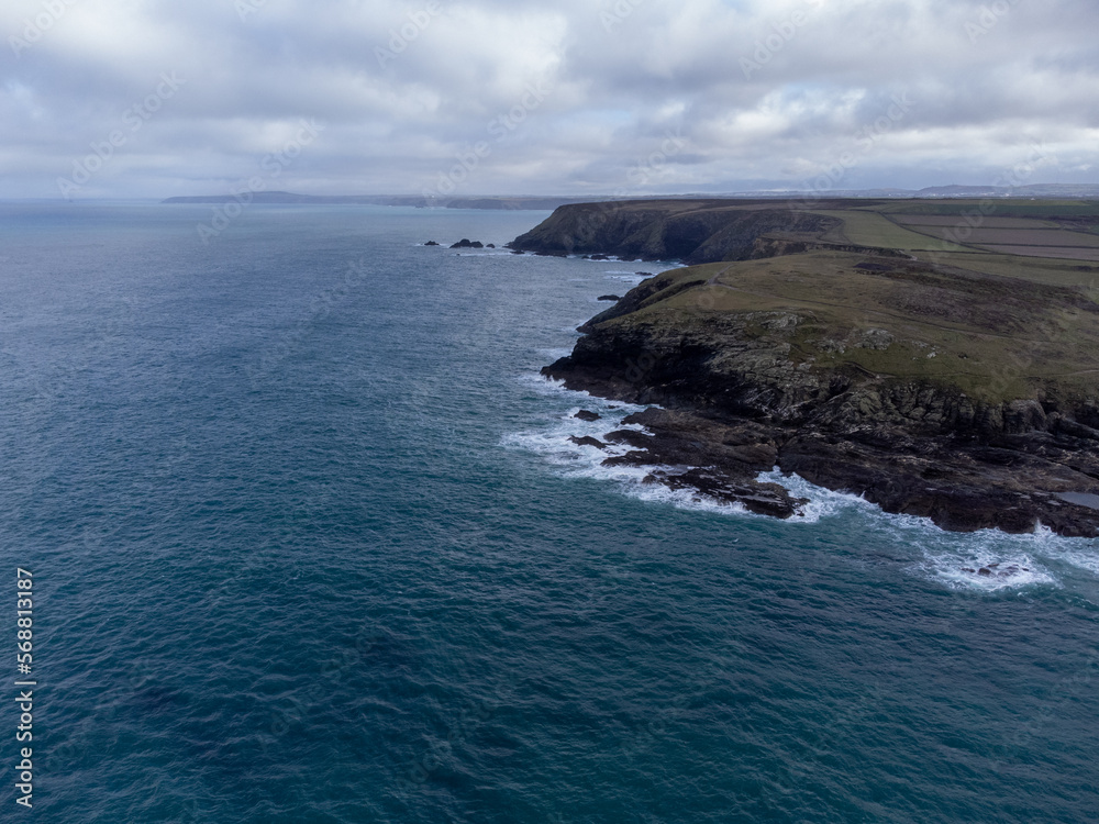 Gwithian beach Cornwall england uk from the air drone aerial 