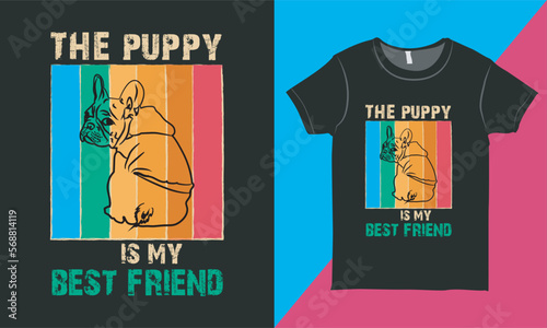 Vintage T-shirt Design: The Pug Is My Best Friend photo