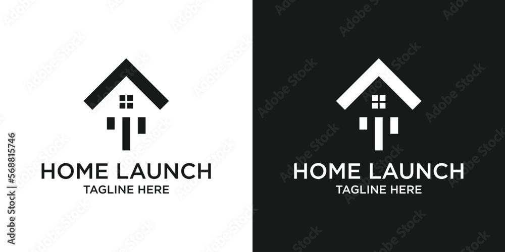 logo design arrow,launch with home simple icon illustration logo design arrow,launch with home simple icon illustration