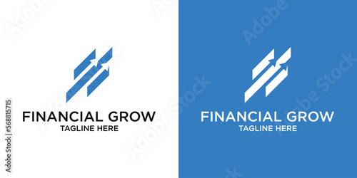 logo design financial arrow icon bar inspiration simple illustration