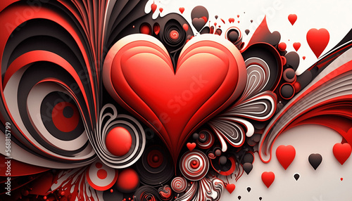 Valentines Day Background  Heart  Love  Generative AI