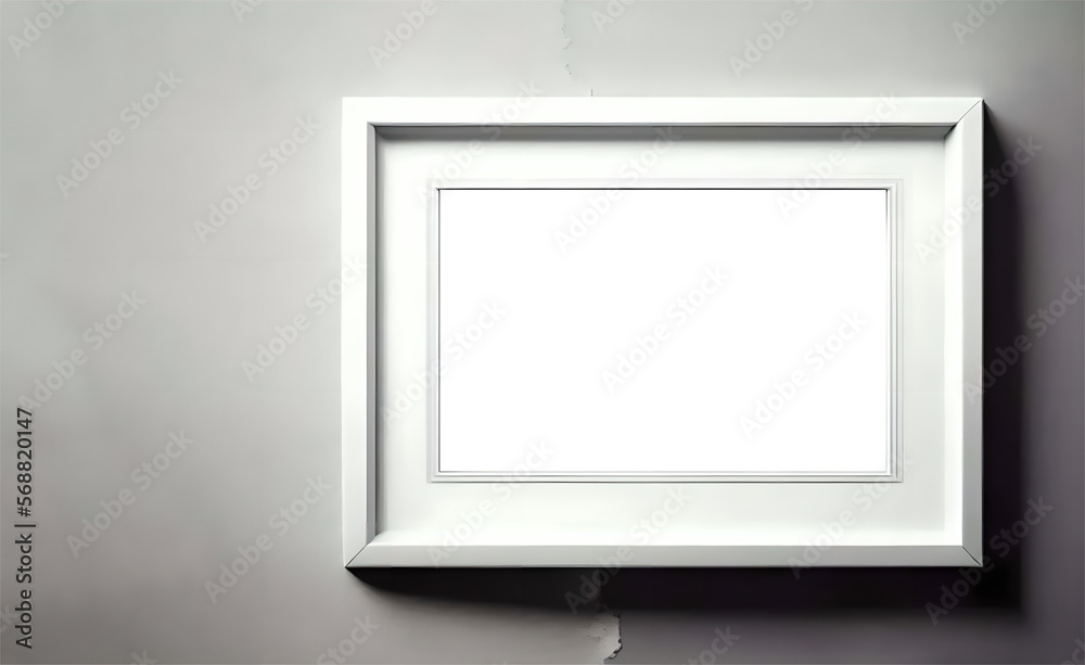 Photo frame on a gray background. Realistic mockup frame, made in ai Photo frame on a gray background. Realistic mockup frame, made in ai
