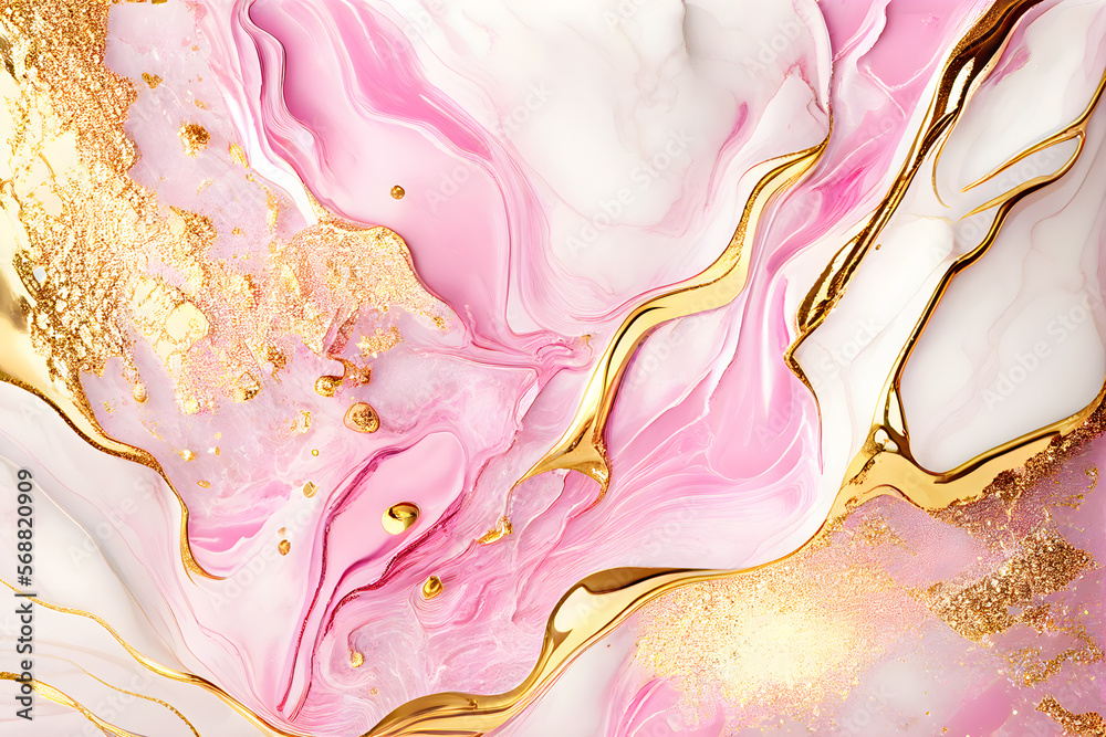 Swirl of pink gold marble abstract background, Liquid marble design ...