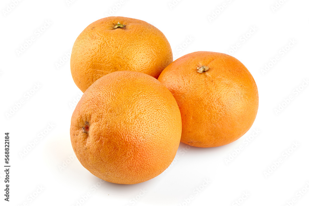 Red grapefruits, isolated on white background. Red grapefruits, isolated on white background.