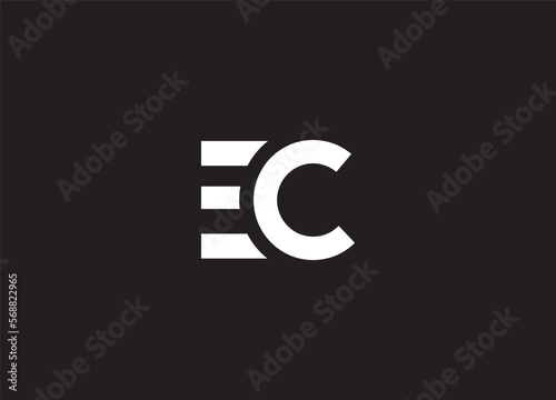 Initial letters EC, modern logo design photo