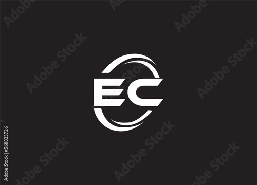 Initial letters EC, modern logo design