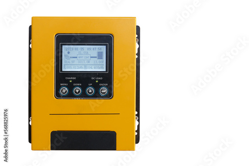 Solar charge controller with isolated on a white backgrounds photo