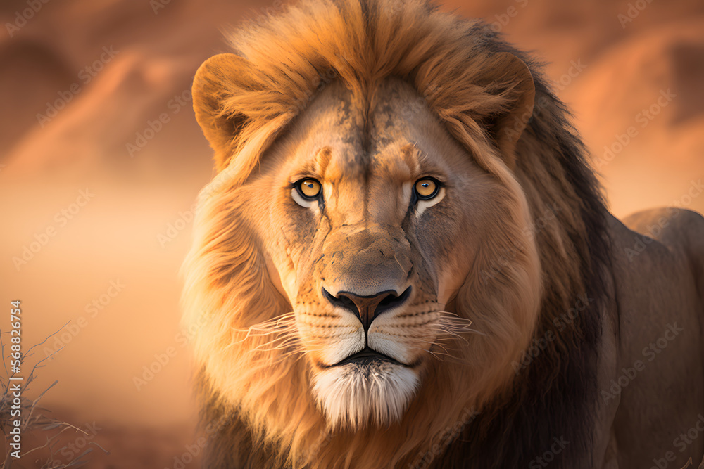 portrait of a lion, Illustration generativ ai 