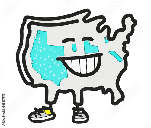 A jovial patriotic smile in the shape of a map of the United States. Vector illustration ideal for a variety of graphic uses.