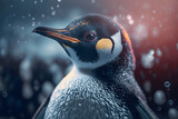 Portrait of a king penguin, Nature Wildlife Background, Illustration generative ai
