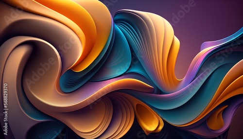Colorful abstract background, smooth shapes, generative ai